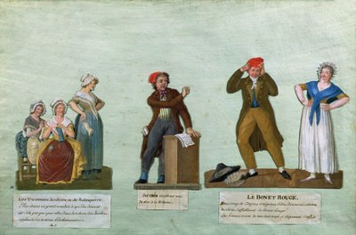 Les Tricoteuses Jacobines, un Jacobin et le Bonnet Rouge - Lesueur Brothers